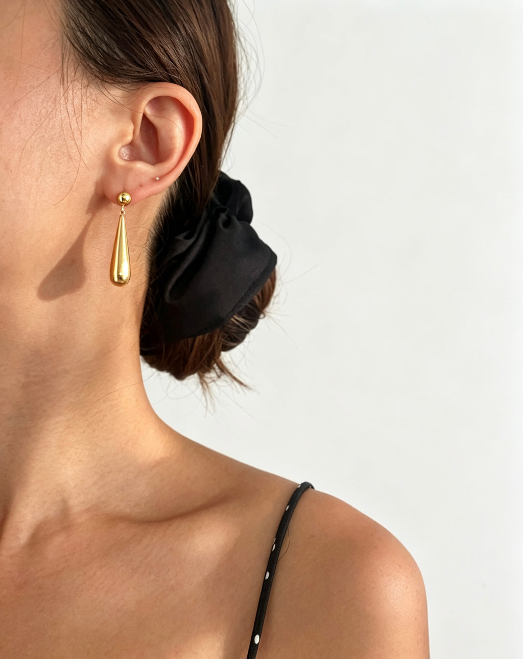 Pendientes de lágrima chapados en oro de 14 quilates | Diseño vintage francés