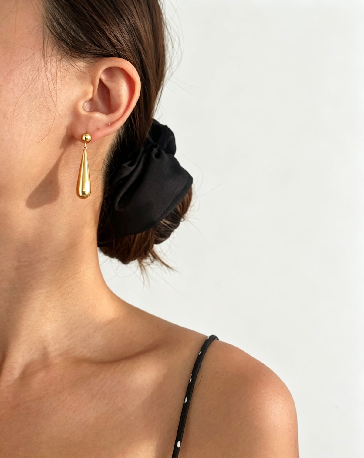 Pendientes de lágrima chapados en oro de 14 quilates | Diseño vintage francés