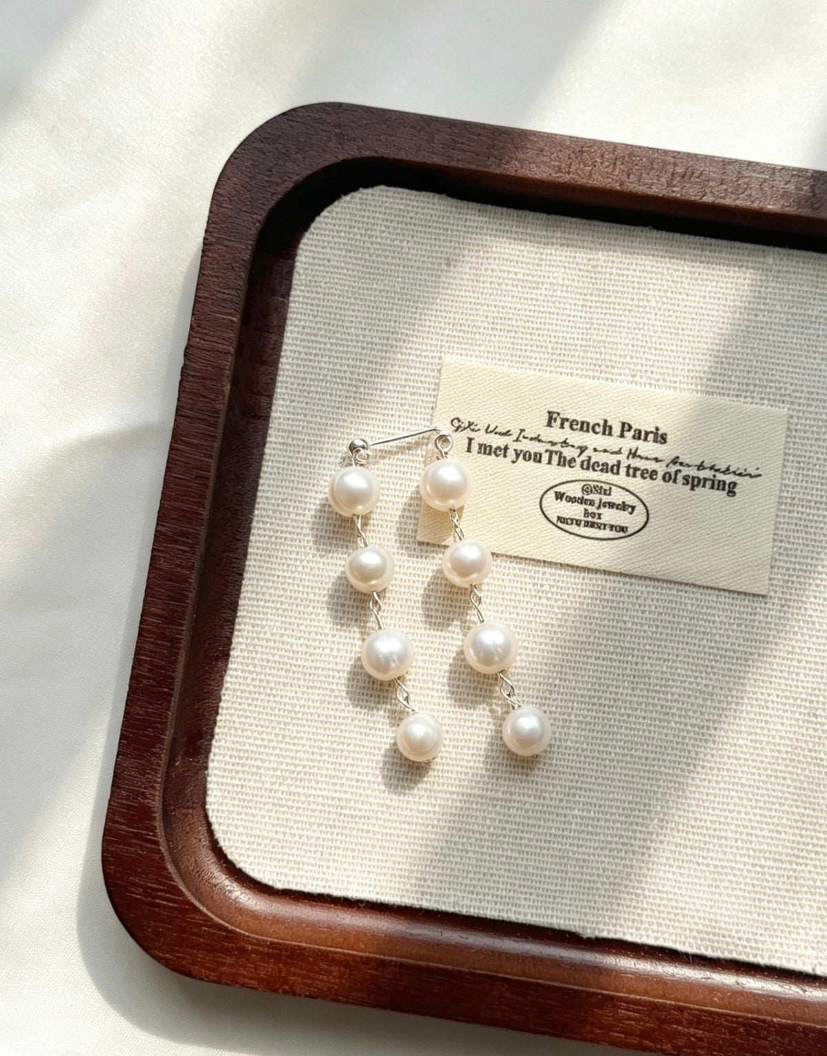 Pendientes largos de perlas de agua dulce | Plata de ley S925