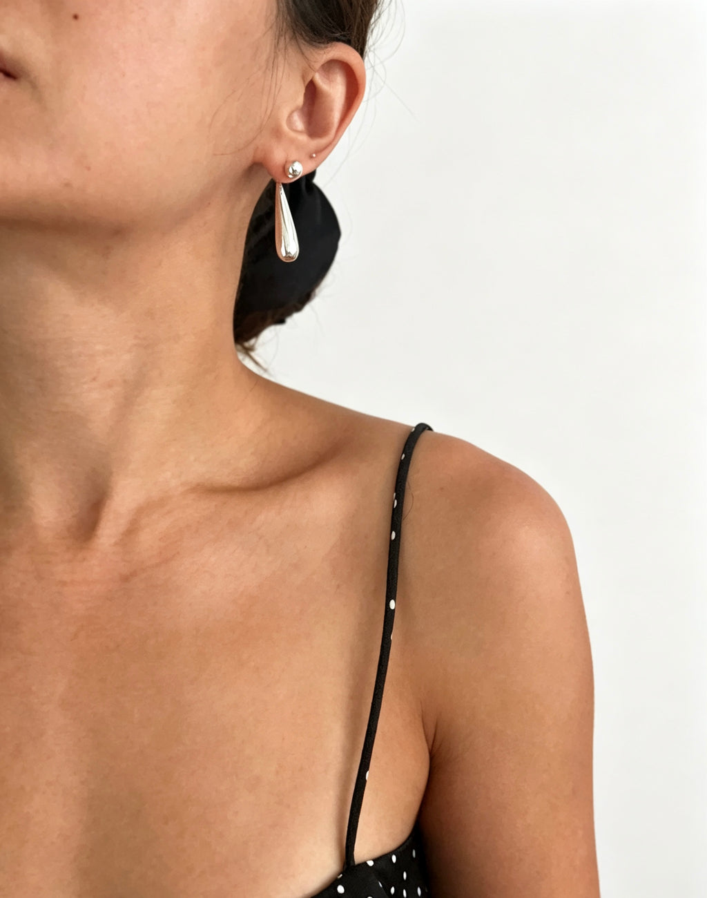 Silver Plated Teardrop Earrings | French Vintage Design