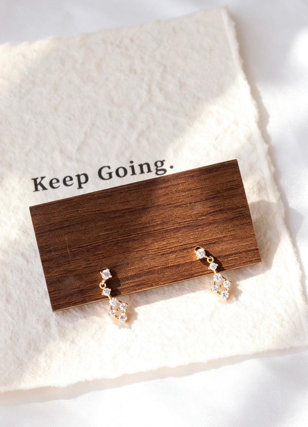 18K Gold Plated Zircon Lace Dangle Earrings | S925 Sterling Silver