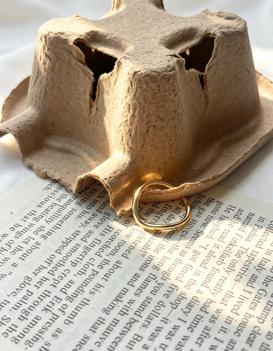 Anillo de onda chapado en oro de 14K | Ajustable y apilable