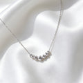 S925 White Gold Plated Curved Zircon Necklace | Sterling Silver