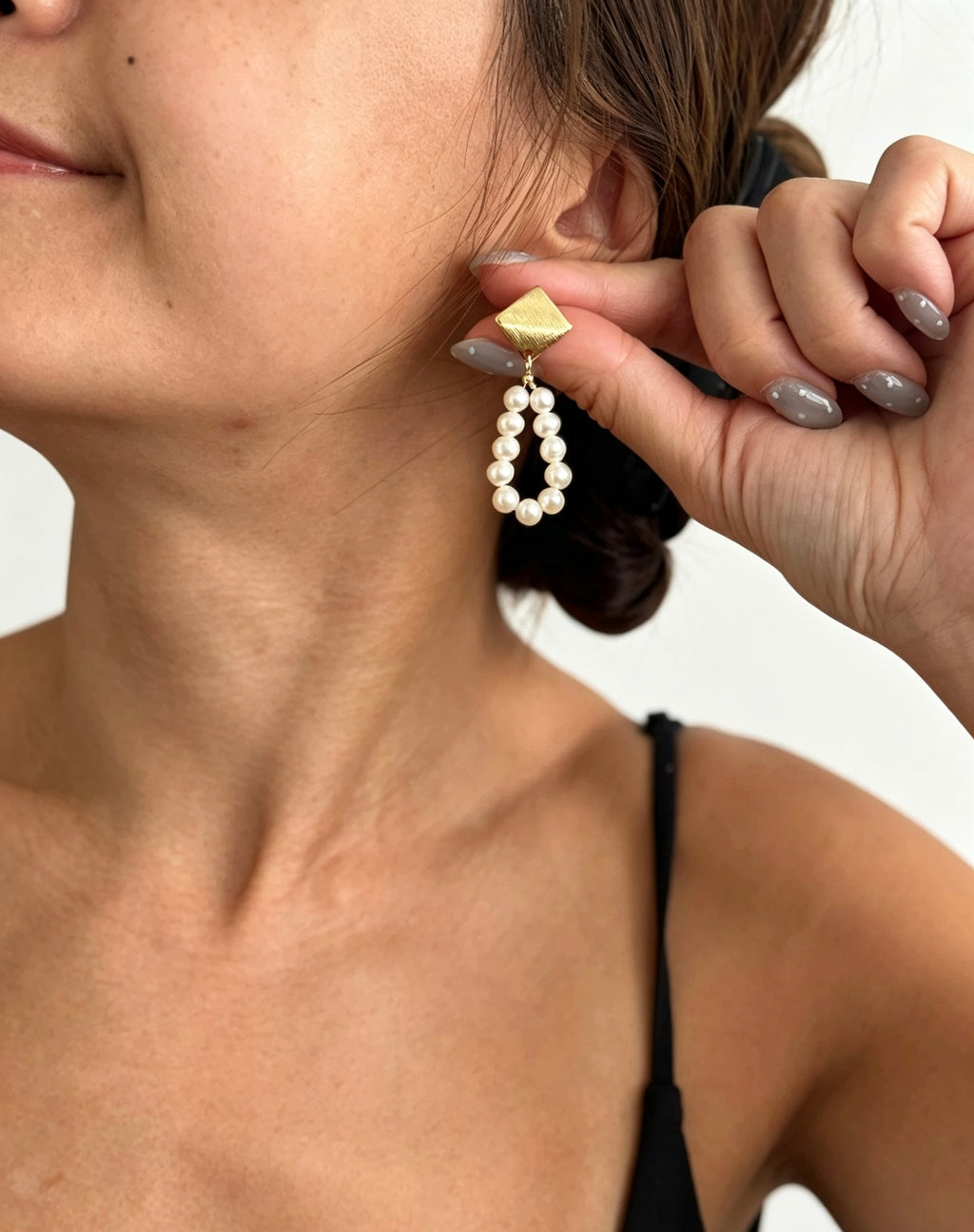 Freshwater Pearl Hoop Earrings | 14K Gold Plated, S925 Silver
