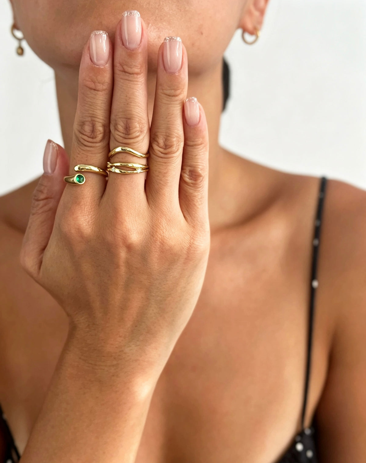 14K Gold Plated Wave Ring | Adjustable & Stackable