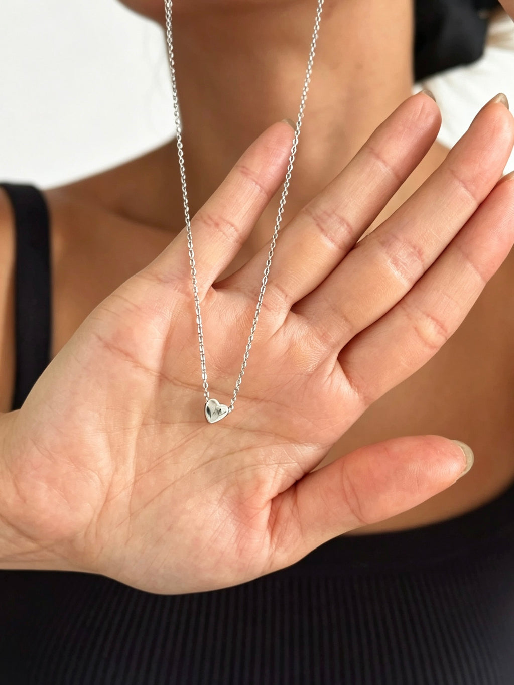 Silver Plated Heart Pendant Necklace | Minimalist Design