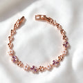 Rose Gold Floral Zircon & Pearl Bracelet | Rociobella Signature