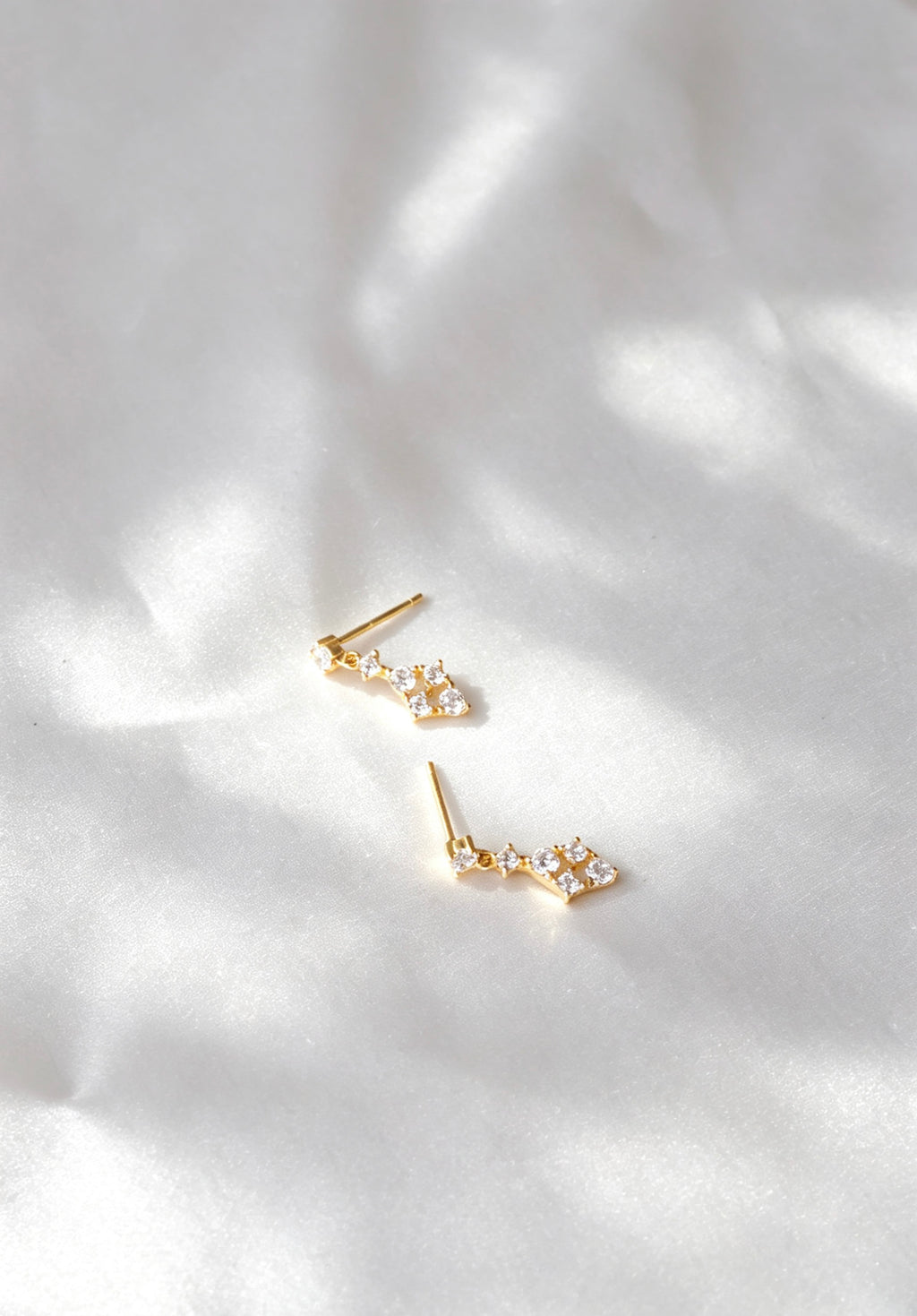 18K Gold Plated Zircon Lace Dangle Earrings | S925 Sterling Silver