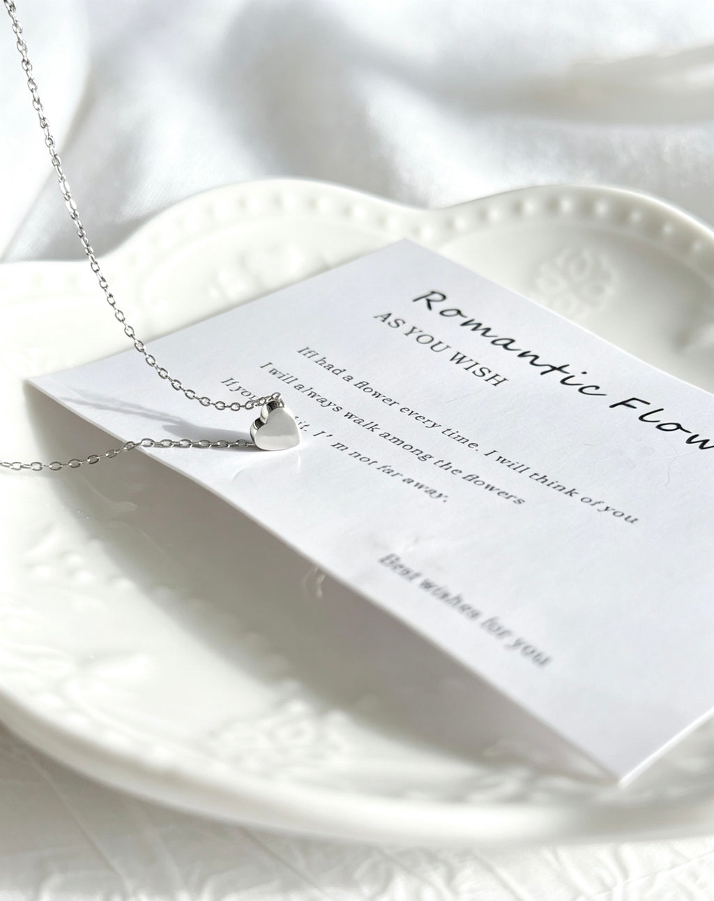Silver Plated Heart Pendant Necklace | Minimalist Design