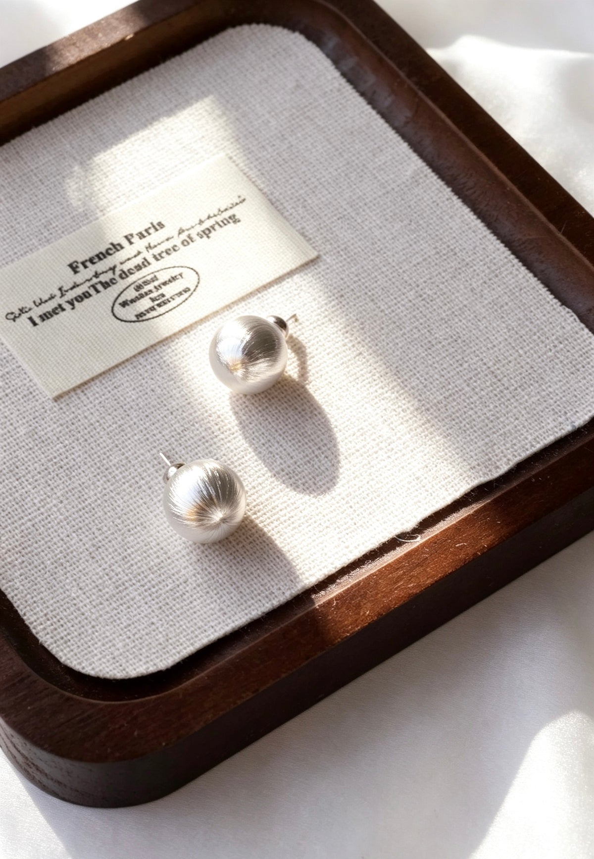 Silver Brushed 12mm Stud Earrings | S925 Silver Posts