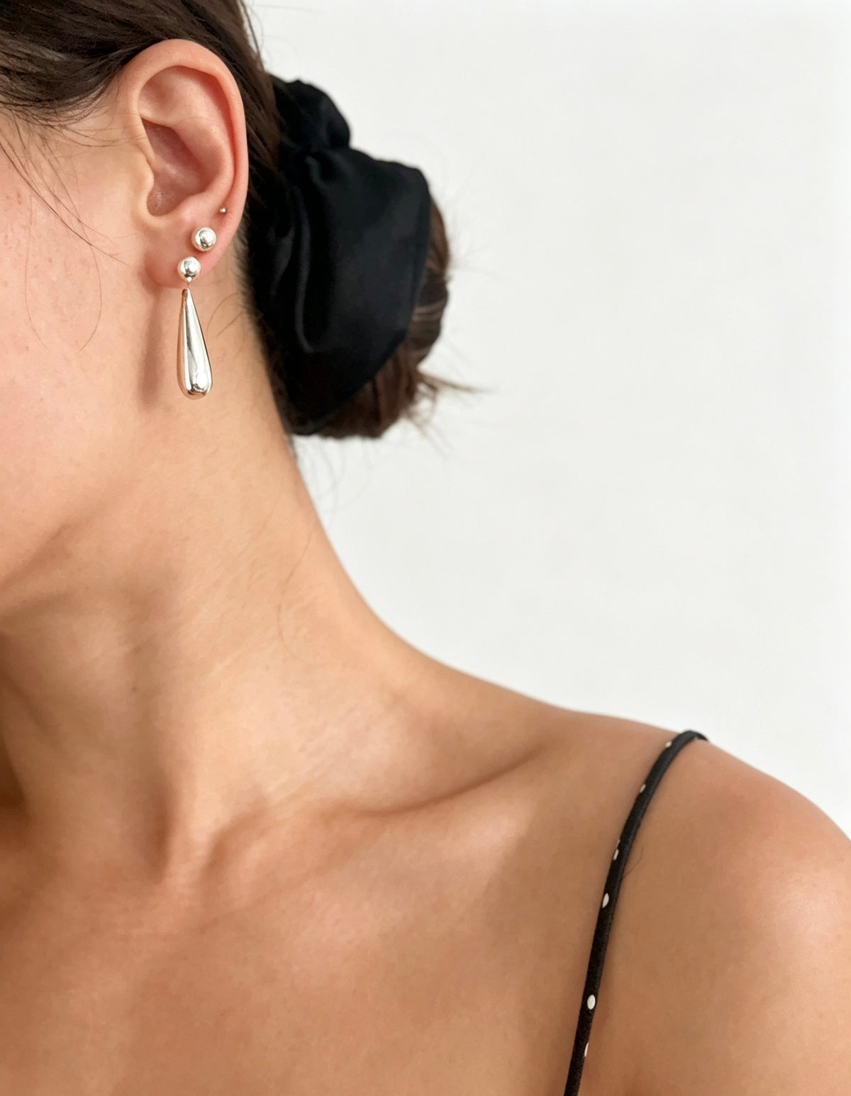 Silver Plated Teardrop Earrings | French Vintage Design
