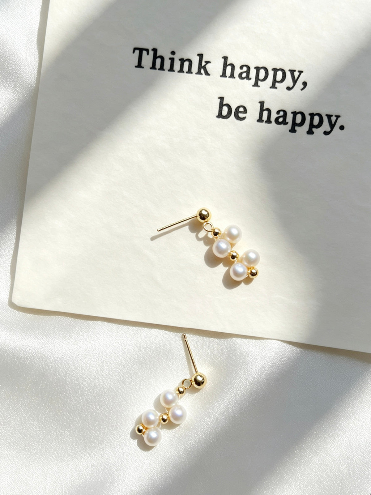 Pendientes de encaje con perla de agua dulce | Chapado en oro de 14K, plata S925