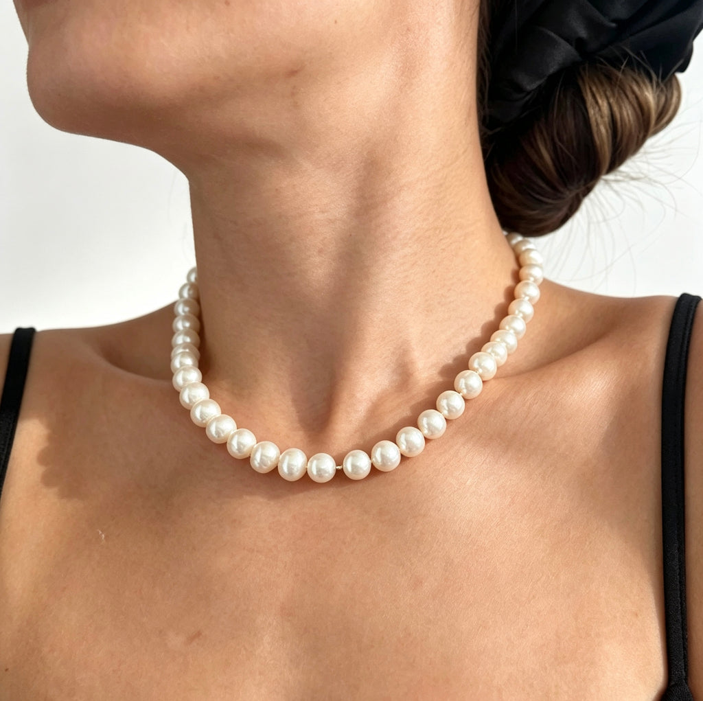 Luxury Freshwater Pearl Necklace | 10mm Natural Pearls