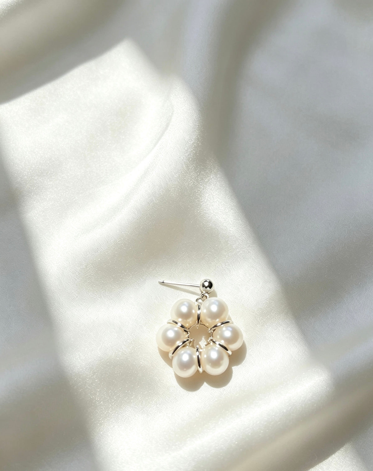 Pendientes de girasol con perla de agua dulce | Bañados en plata, plata S925