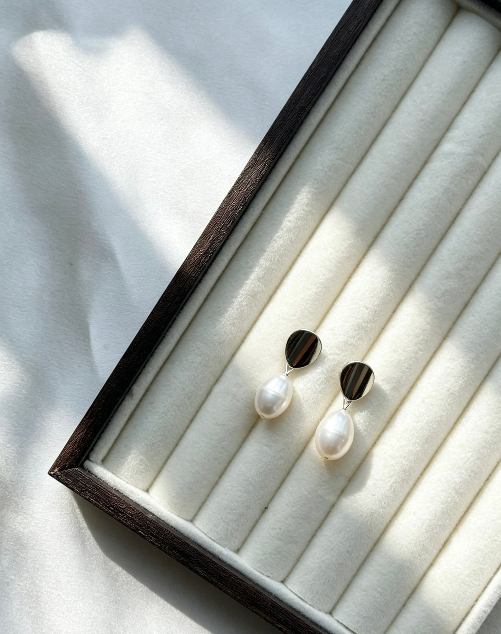 Pendientes de gota de perla de agua dulce | Plata de ley S925