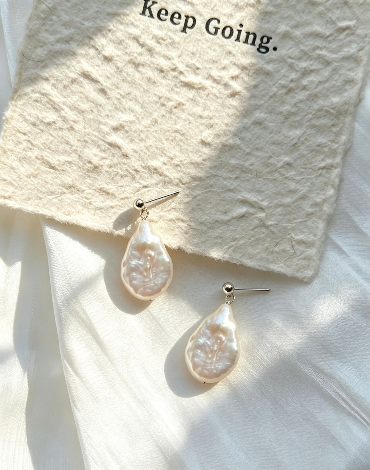 Pendientes de perla de agua dulce barroca | Plata de ley S925