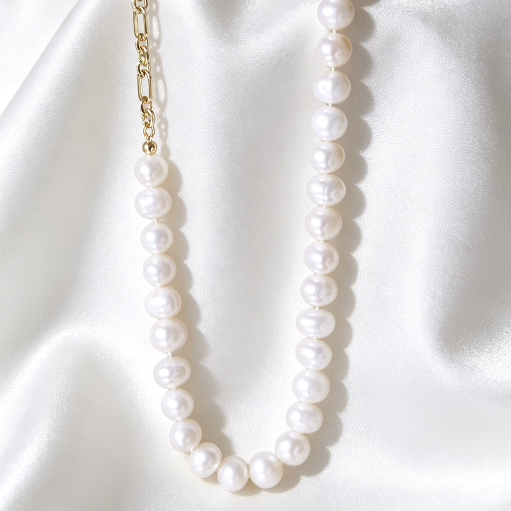 Luxury Freshwater Pearl Necklace | 10mm Natural Pearls