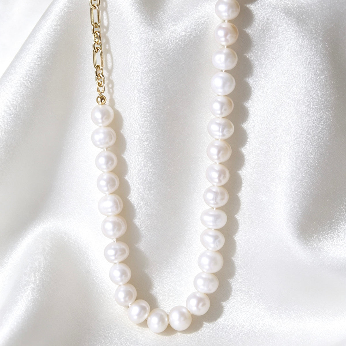 Luxury Freshwater Pearl Necklace | 10mm Natural Pearls
