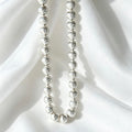Silver Brushed 12mm Bead Necklace | Copper Plated