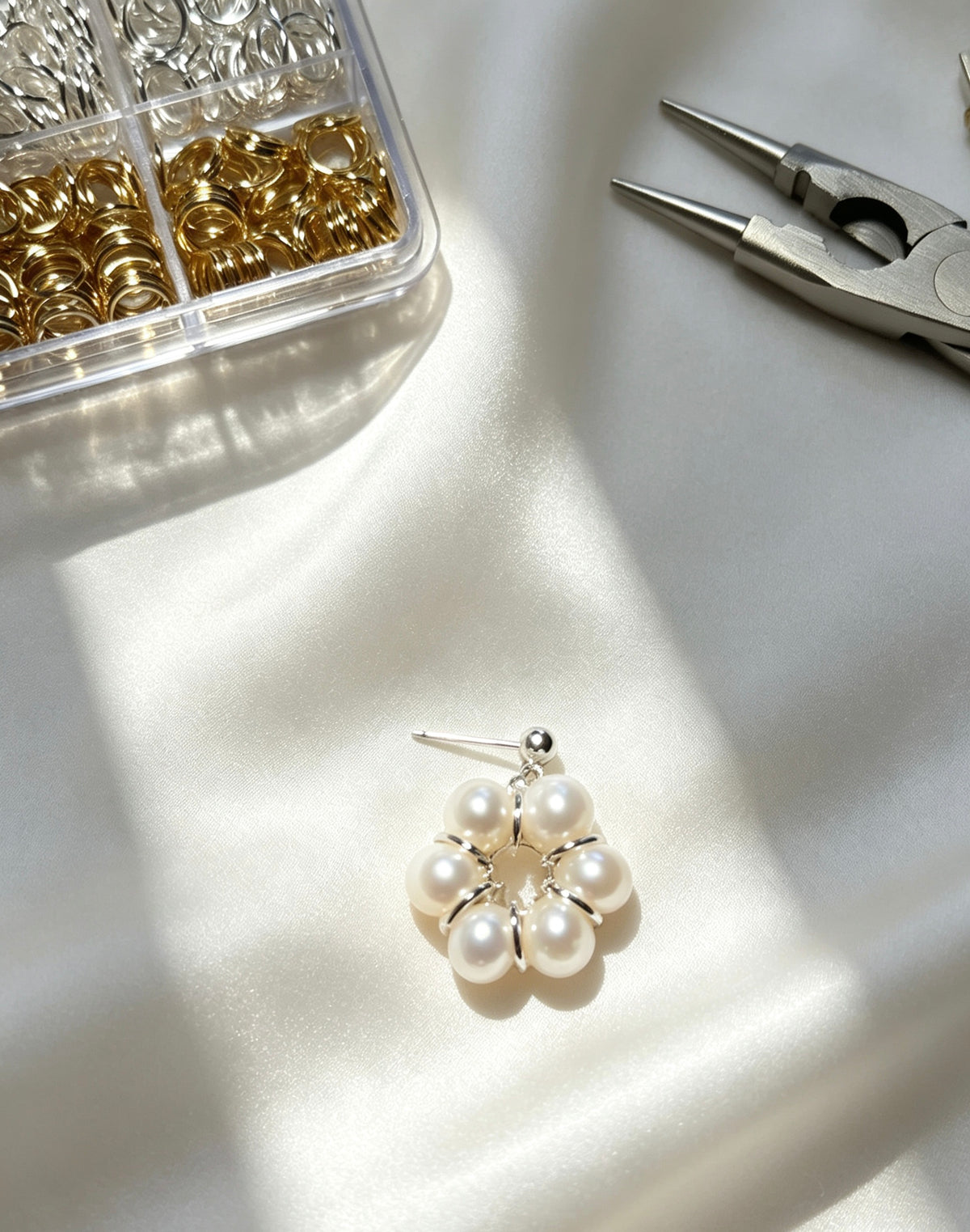 Pendientes de girasol con perla de agua dulce | Bañados en plata, plata S925