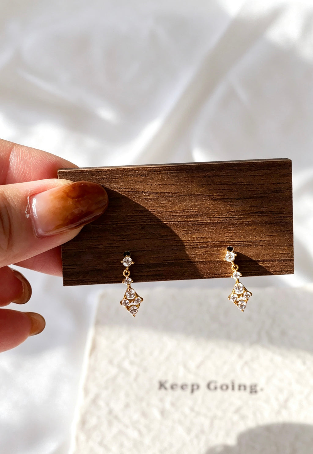 18K Gold Plated Zircon Lace Dangle Earrings | S925 Sterling Silver