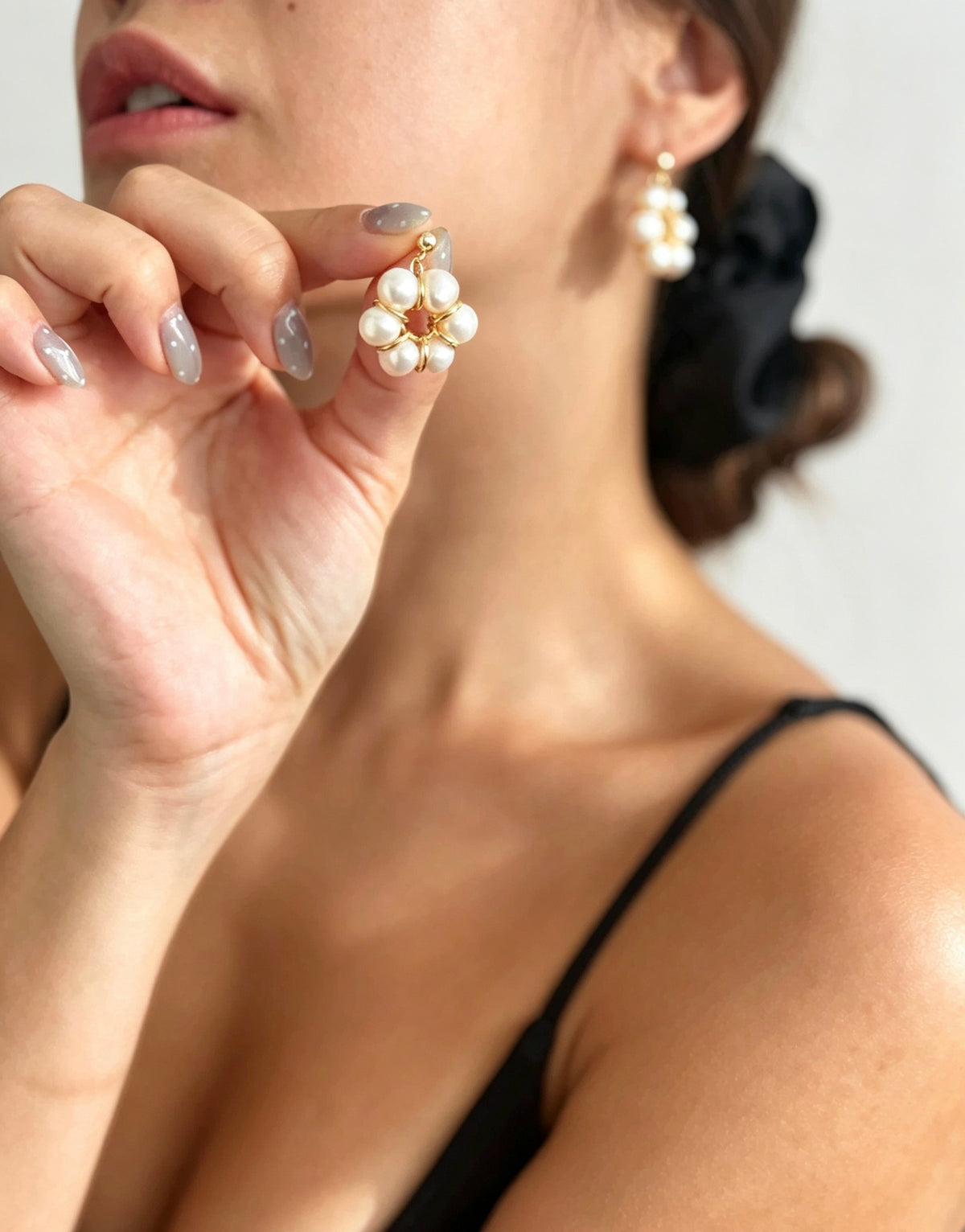 Pendientes de girasol con perla de agua dulce | Chapados en oro de 14K, plata S925