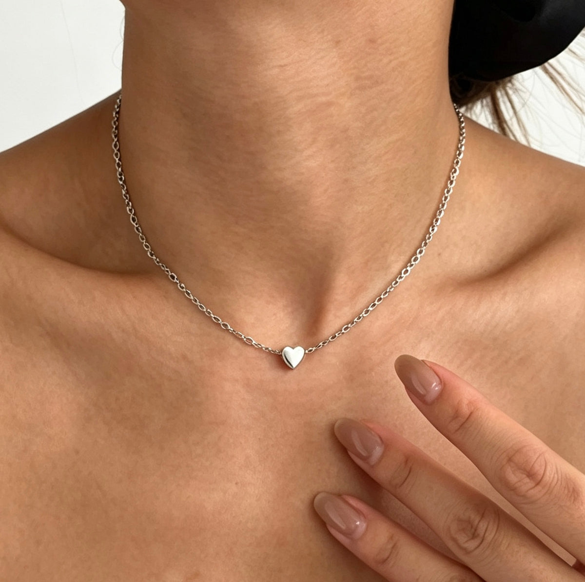 Silver Plated Heart Pendant Necklace | Minimalist Design