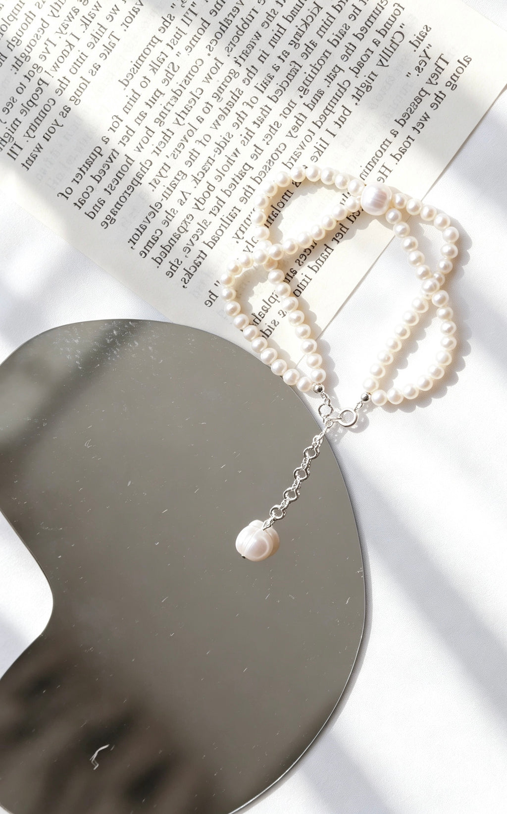 Pulsera de perlas de doble hilo | Perlas de agua dulce de 4 mm y 8 mm