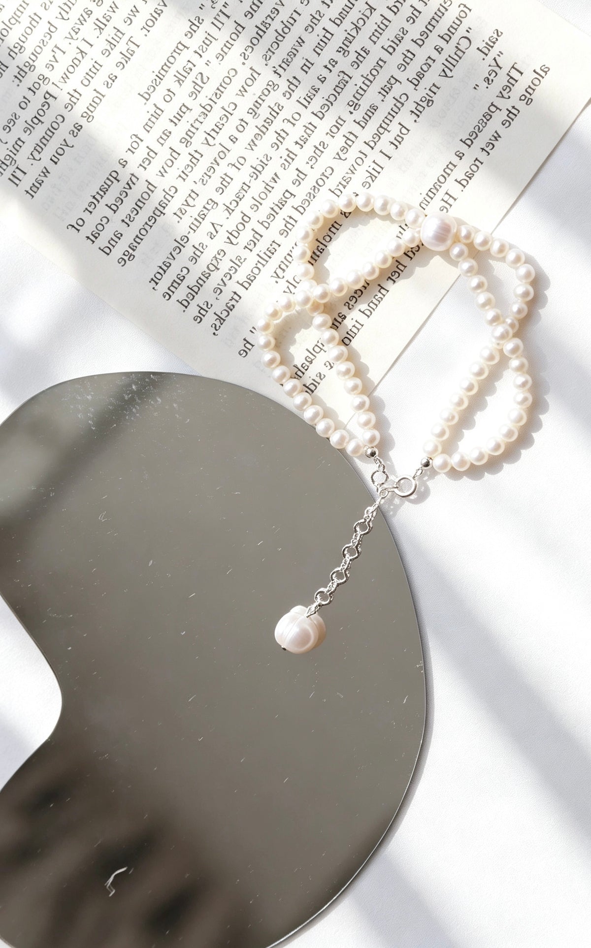 Pulsera de perlas de doble hilo | Perlas de agua dulce de 4 mm y 8 mm
