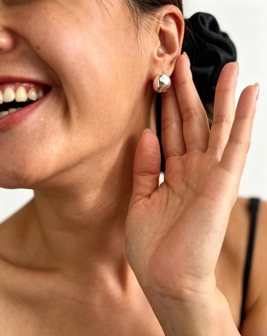 Pendientes de bola bañados en plata | Postes de plata de ley S925