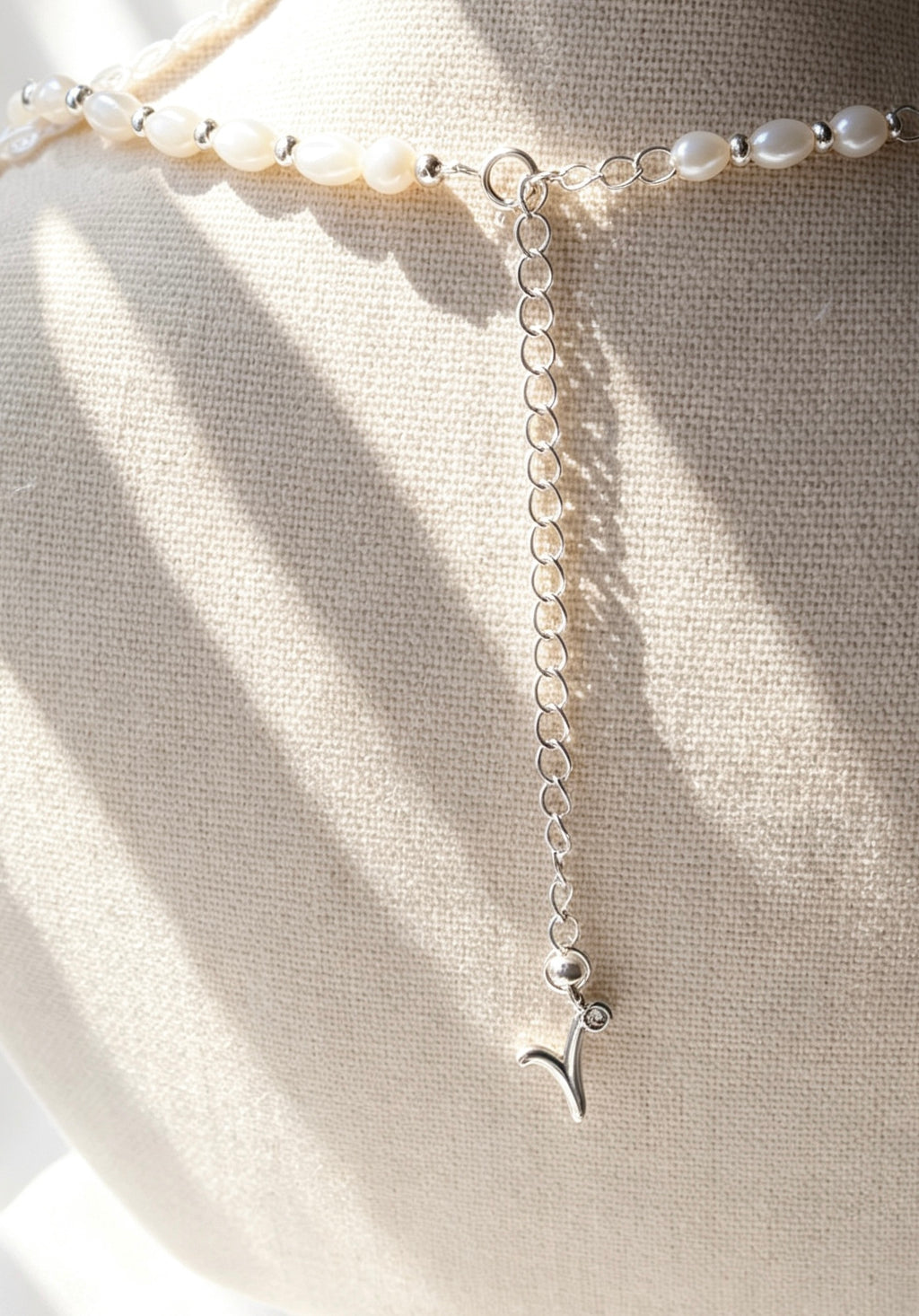 Collar de cuentas de perla natural y plata S925 | Hecho a mano