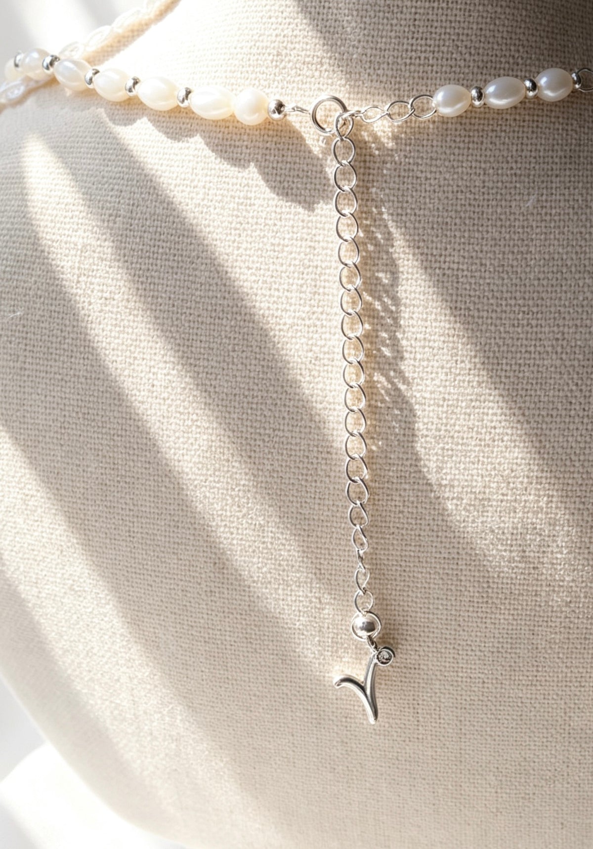 Collar de cuentas de perla natural y plata S925 | Hecho a mano