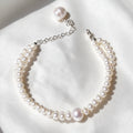 Pulsera de perlas de doble hilo | Perlas de agua dulce de 4 mm y 8 mm