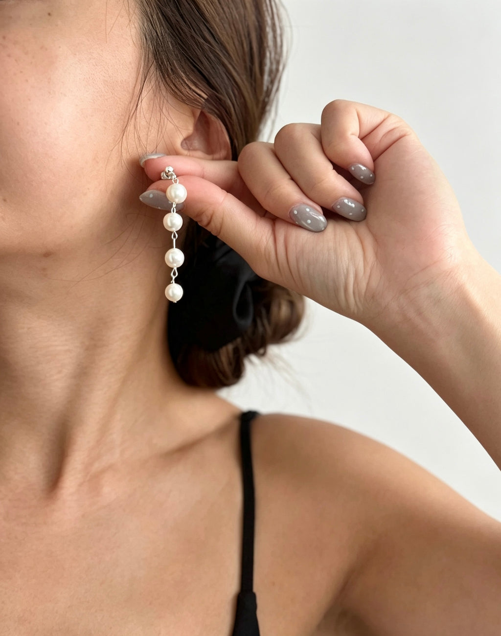 Pendientes largos de perlas de agua dulce | Plata de ley S925