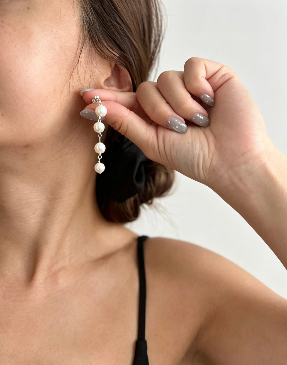 Pendientes largos de perlas de agua dulce | Plata de ley S925