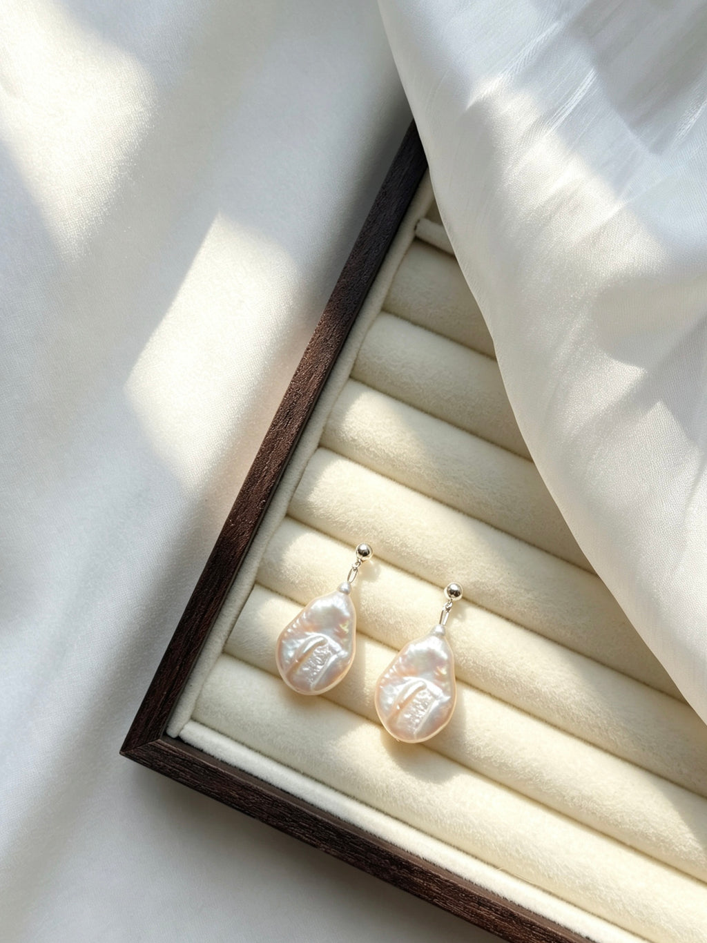 Baroque Freshwater Pearl Earrings | S925 Sterling Silver