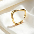 14K Gold Plated Wave Ring | Adjustable & Stackable