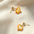 Pendientes de madreperla amarilla natural | Chapados en oro de 14K, plata S925