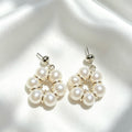 Pendientes de girasol con perla de agua dulce | Bañados en plata, plata S925