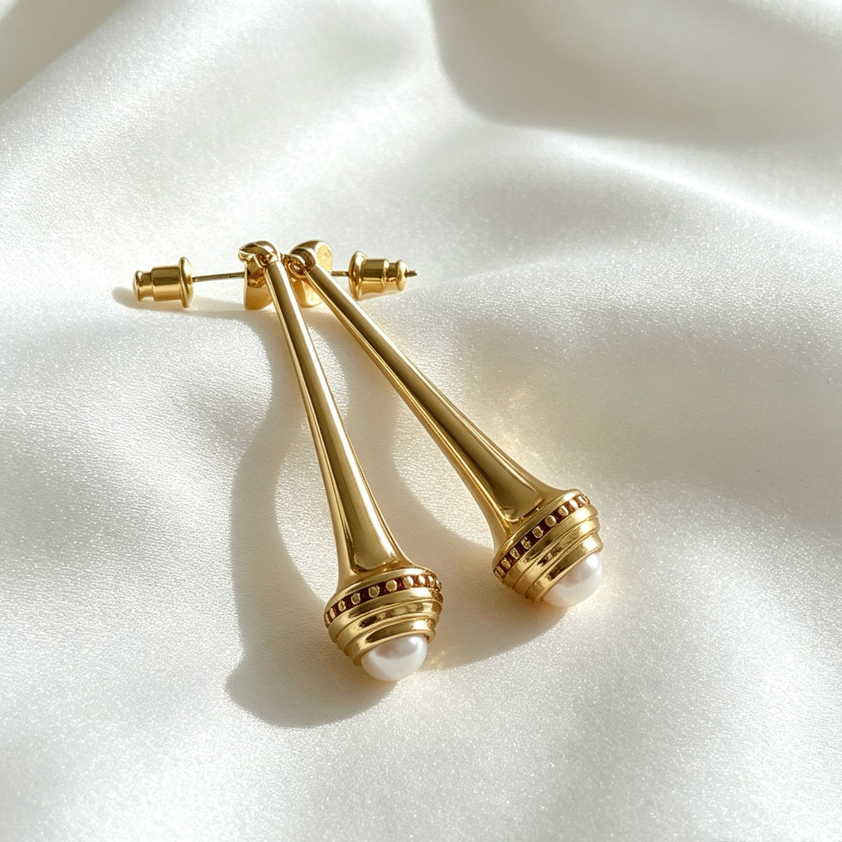 14K Gold Plated Pearl Drop Earrings | S925 Sterling Silver Posts
