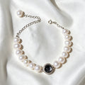 Pulsera de perlas aguamarina | Perlas de agua dulce de 8 mm, plata