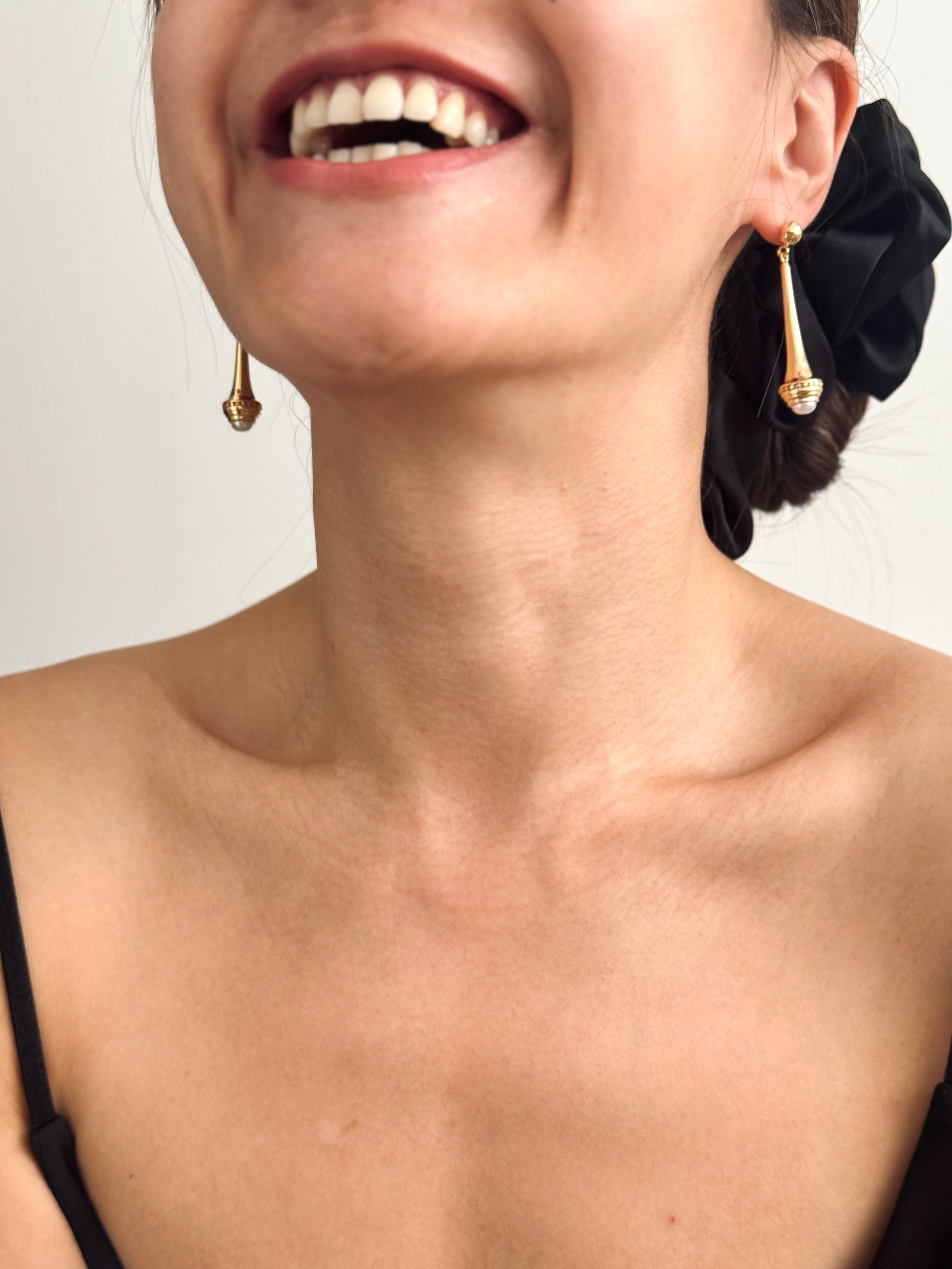 14K Gold Plated Pearl Drop Earrings | S925 Sterling Silver Posts