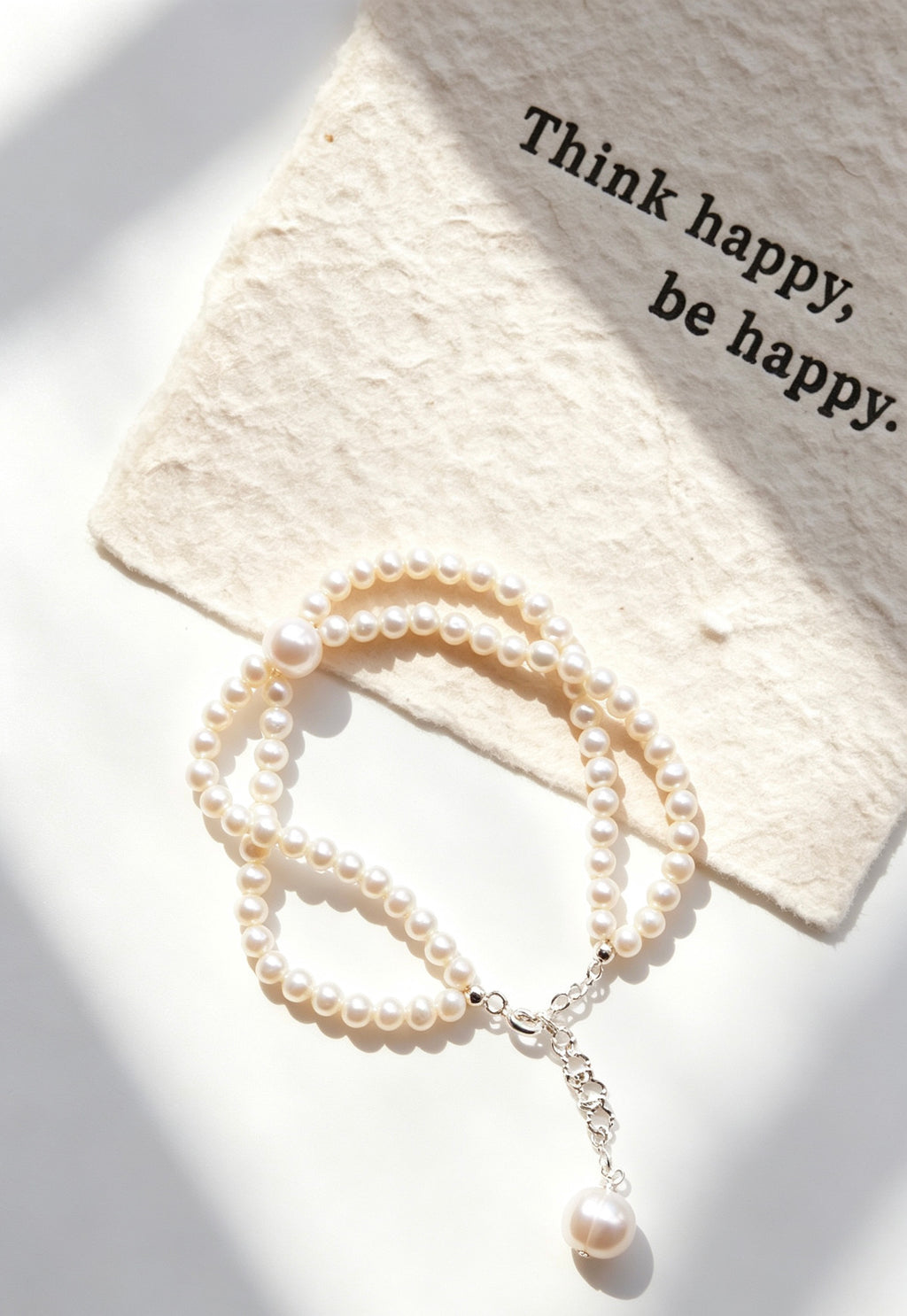 Pulsera de perlas de doble hilo | Perlas de agua dulce de 4 mm y 8 mm