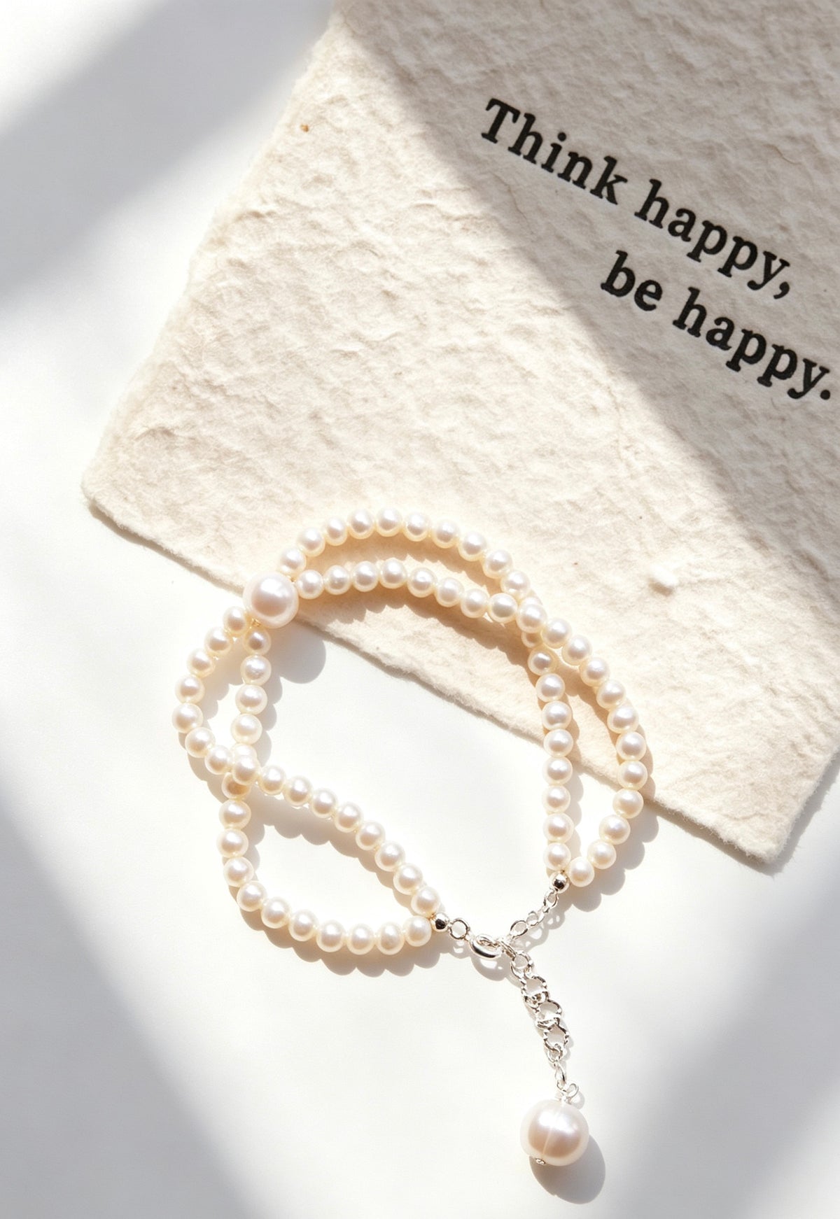 Pulsera de perlas de doble hilo | Perlas de agua dulce de 4 mm y 8 mm