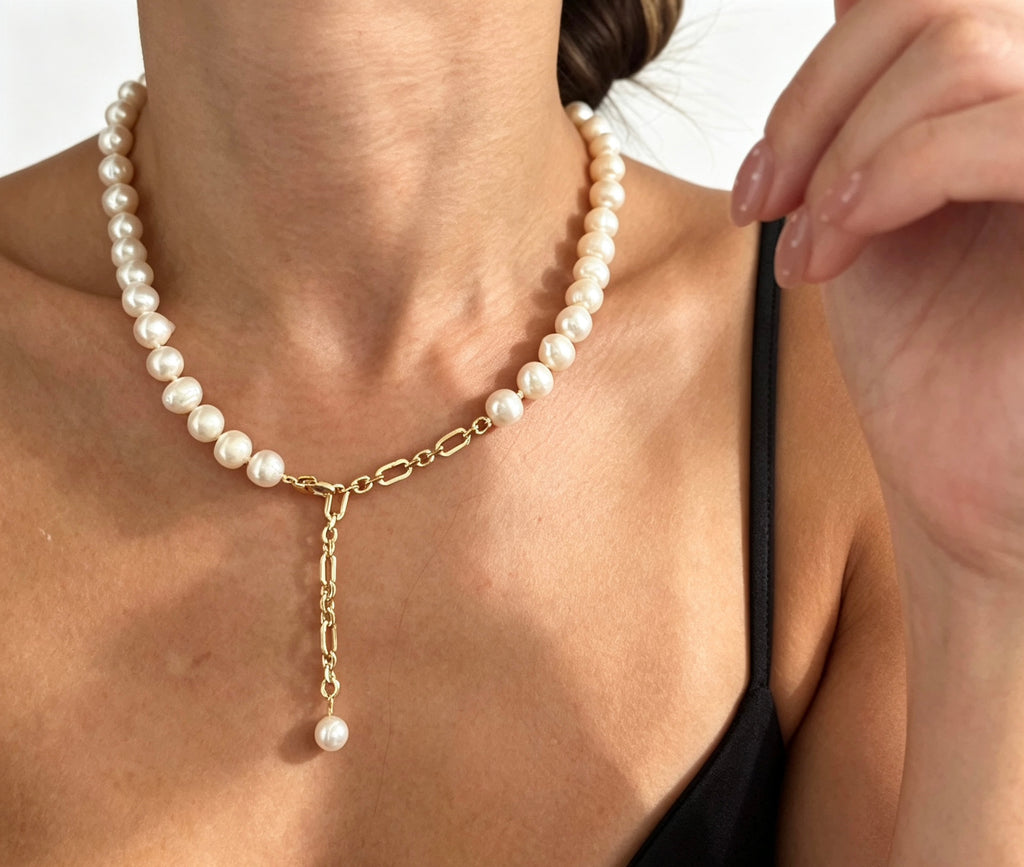 Luxury Freshwater Pearl Necklace | 10mm Natural Pearls