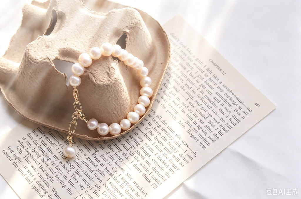Pearl Bracelet | 8mm Natural Freshwater Pearls, 14K Gold Plated