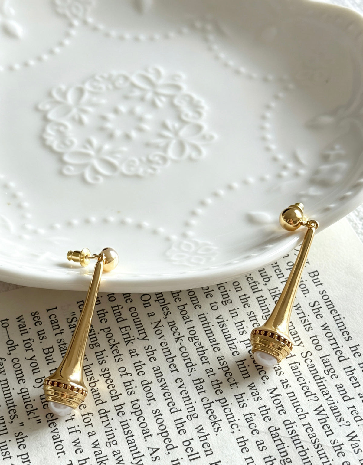 14K Gold Plated Pearl Drop Earrings | S925 Sterling Silver Posts