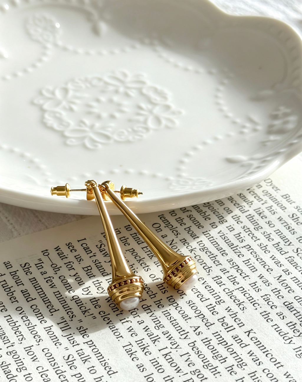 14K Gold Plated Pearl Drop Earrings | S925 Sterling Silver Posts